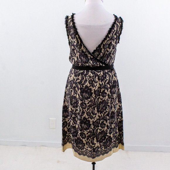Moschino L Silk Reversible Lace Print Midi Dress - Picture 6 of 16